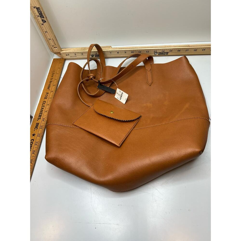 J.Crew Handbag Women's Brown Pebbled Leather Double Handle Shoulder Tote Bag